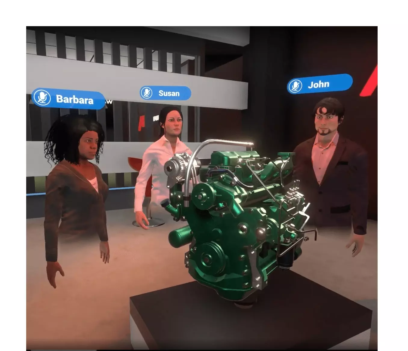 Avatars interacting in a metaverse environment